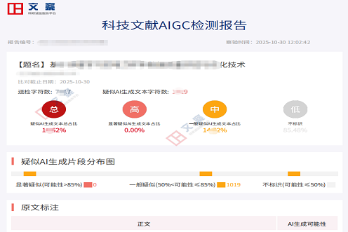AIGC检测技术展示