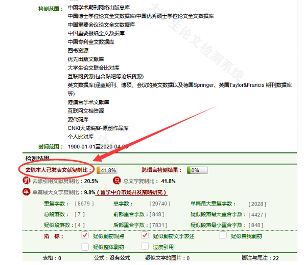 知网查重报告